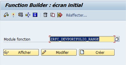 DEV(1)100 Function Builder  écran initial